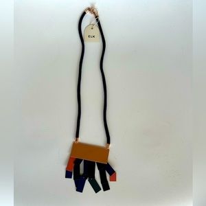 Elk cord and metal/coated metal necklace